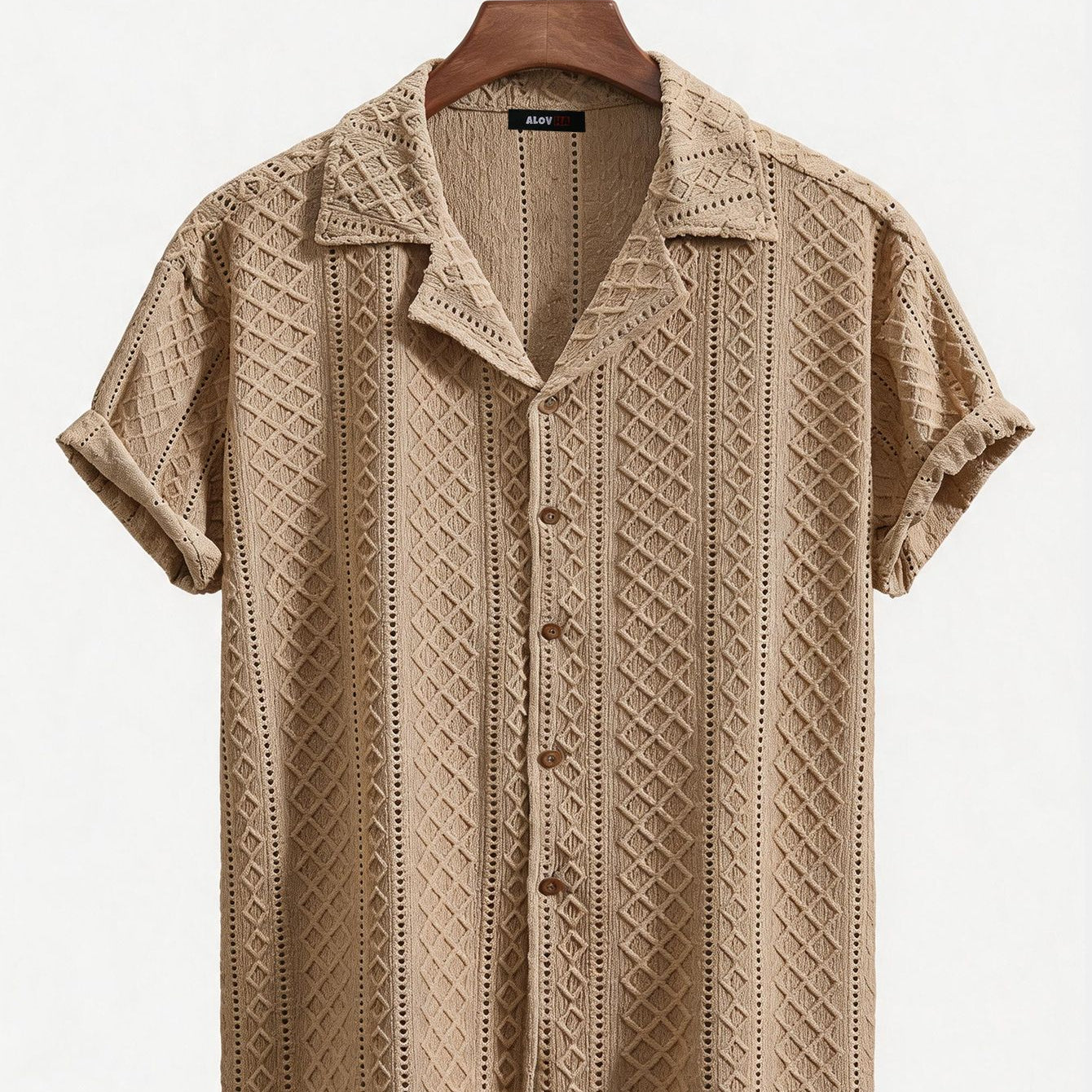 Hollow Out Diamond Texture Shirt