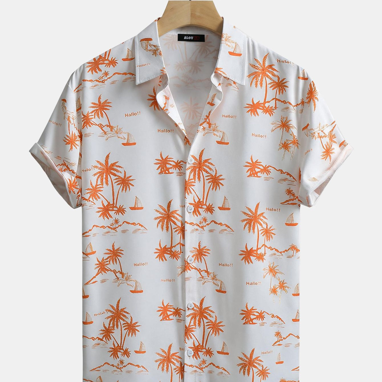 Tropical Palm Tree Print Short Sleeve Shirt