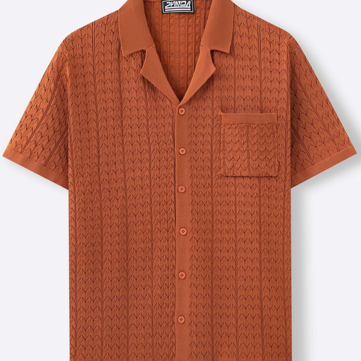 Hollow Out Textured Knit Shirt