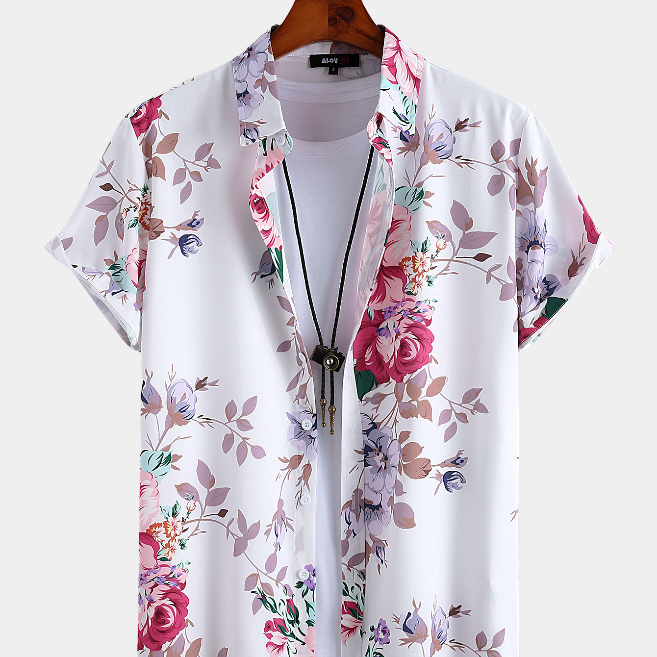 Camisa hawaiana de flores grandes estilo festivo para hombres y mujeres