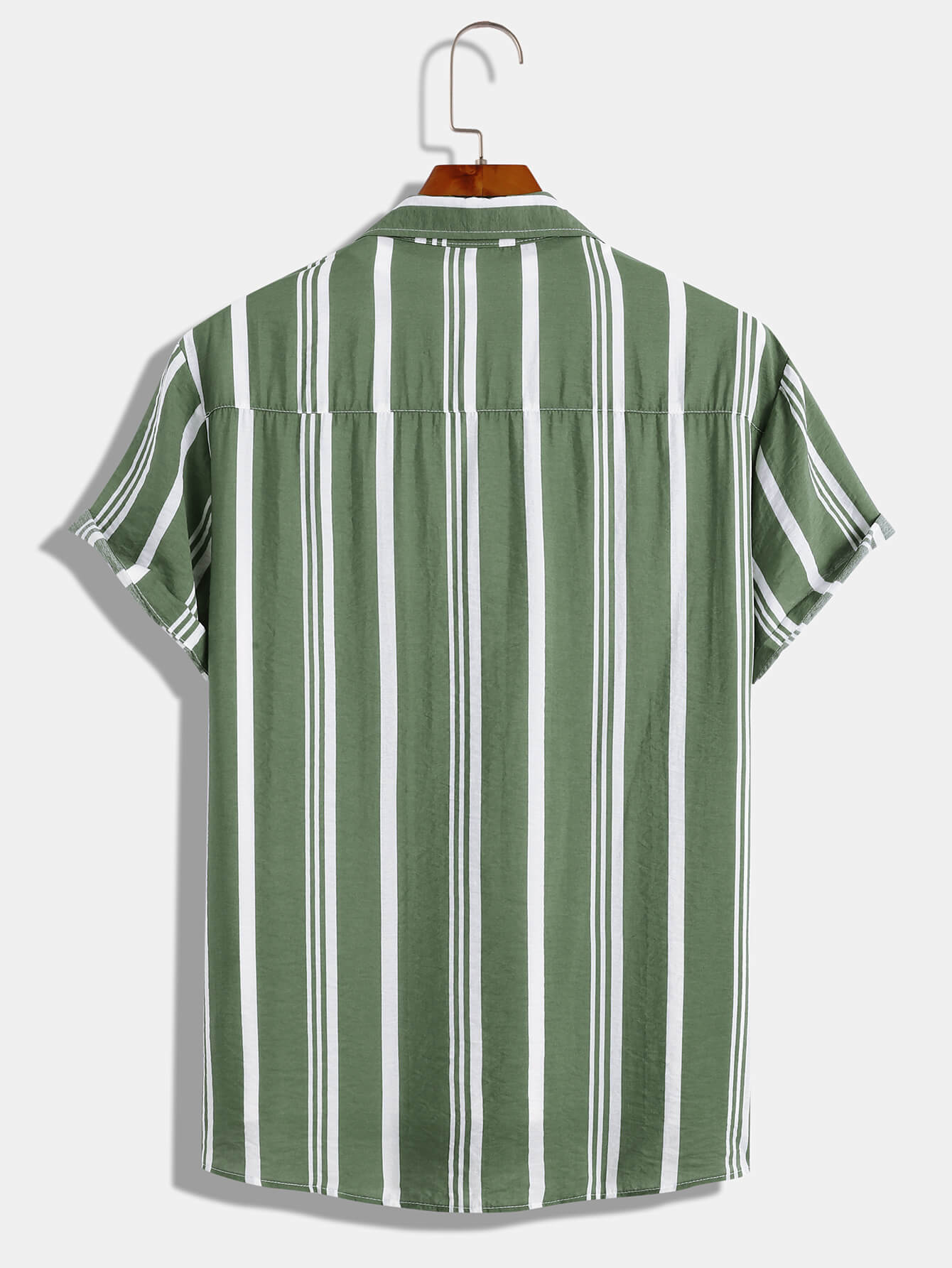 Casual Solid Color Striped Lapel Shirt