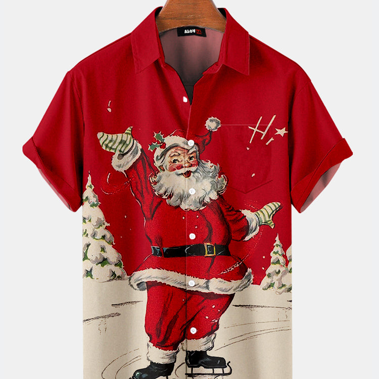 Christmas Santa Claus Print Shirt