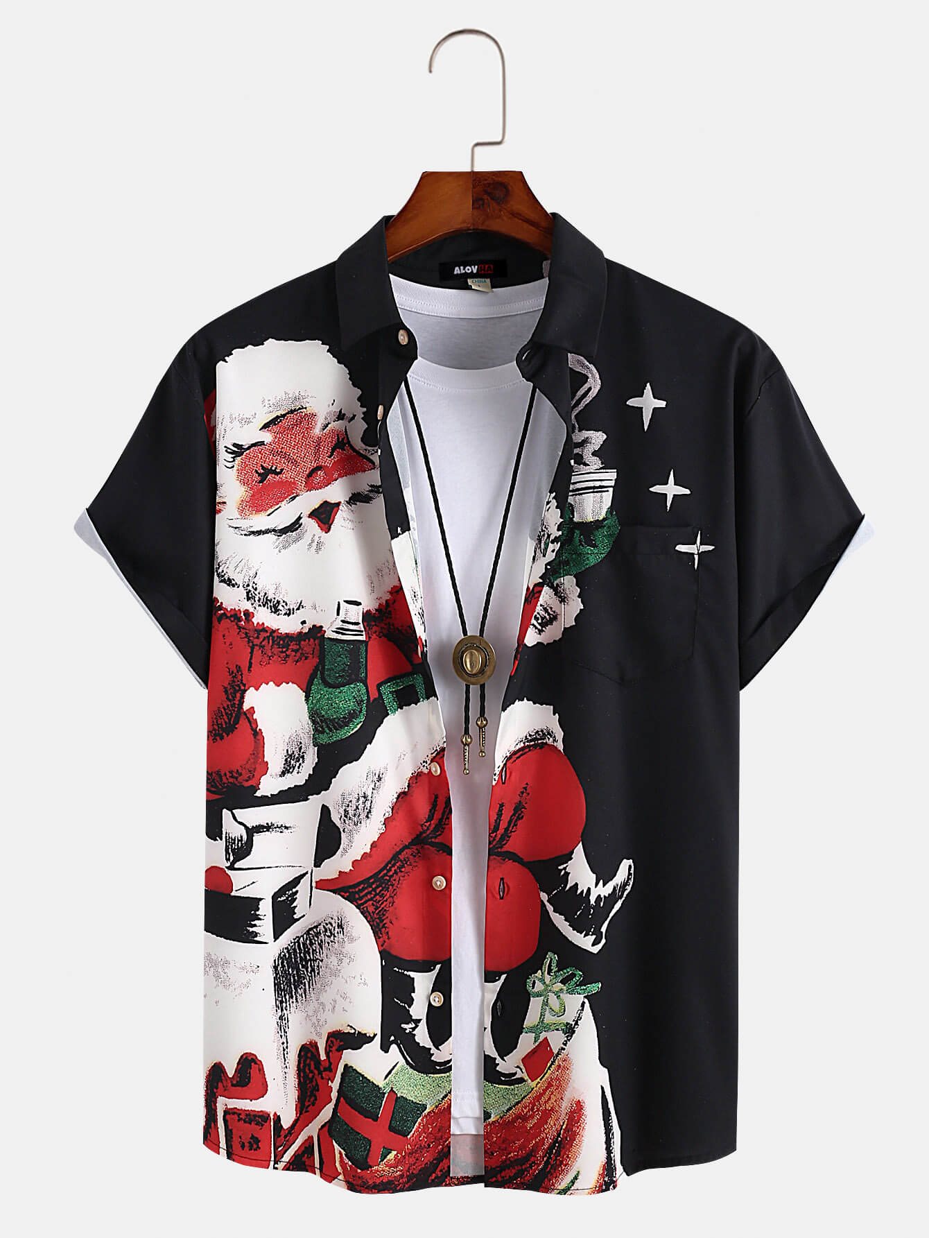 Christmas Santa Claus Print Shirt