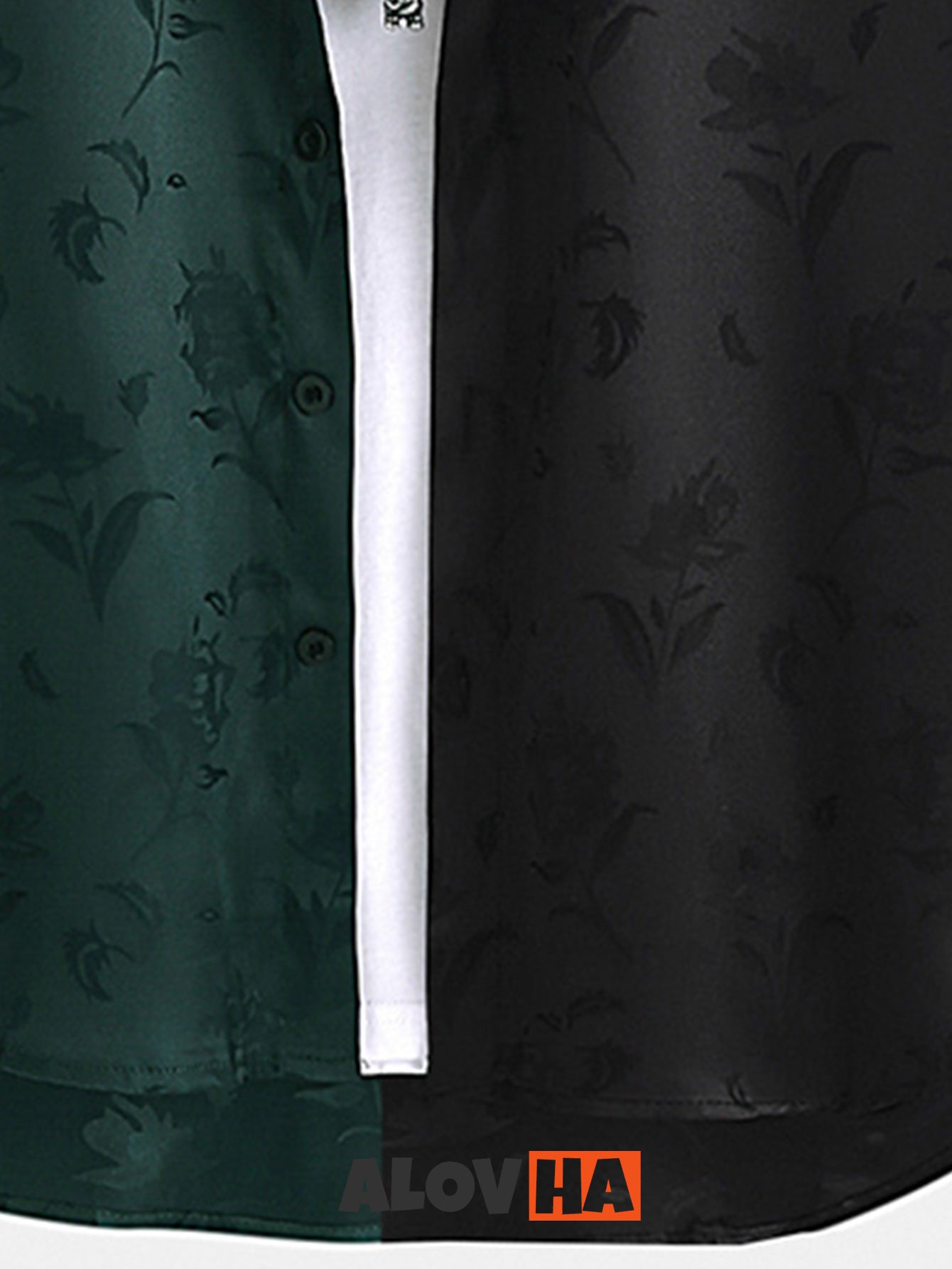 Contrast Hawaiian Rose Jacquard Shirt