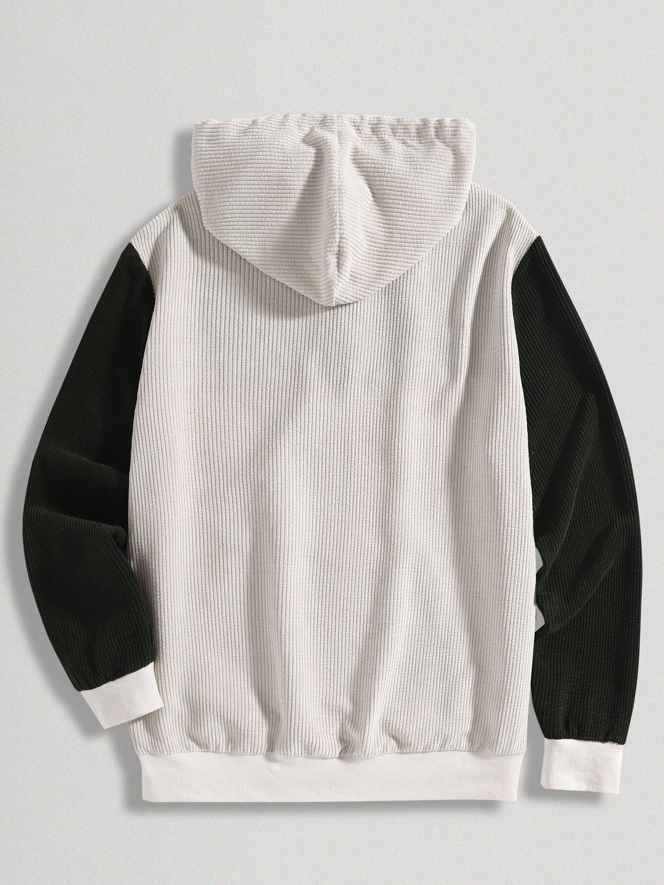 Corduroy Patchwork Pocket Button Hoodie