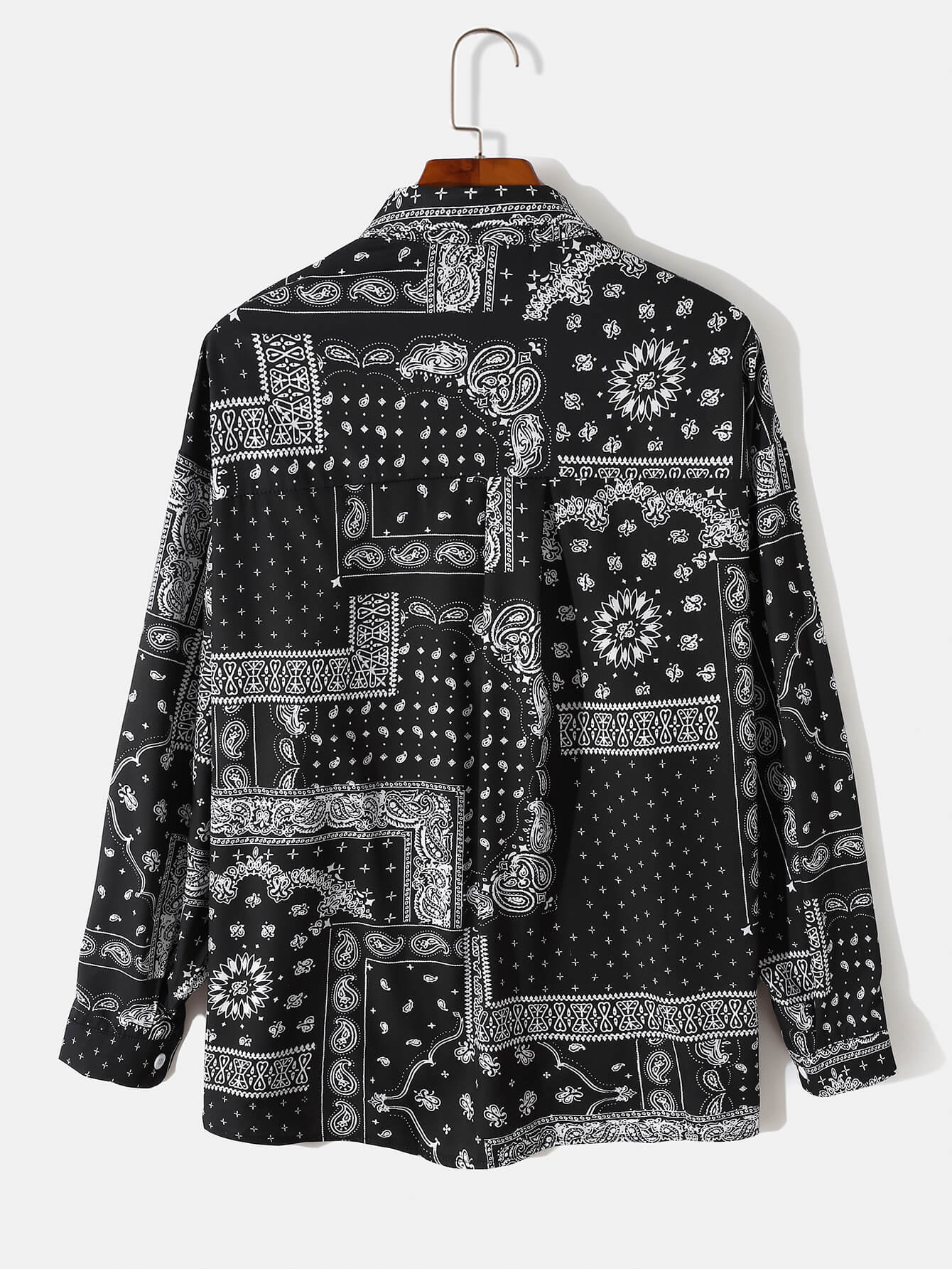 Ethnic Irregular Paisley Print Long Sleeve Shirt