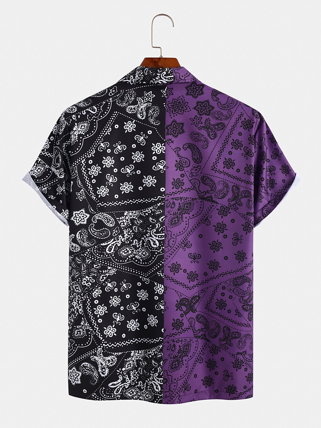 Ethnic Panel Paisley Lapel Shirt