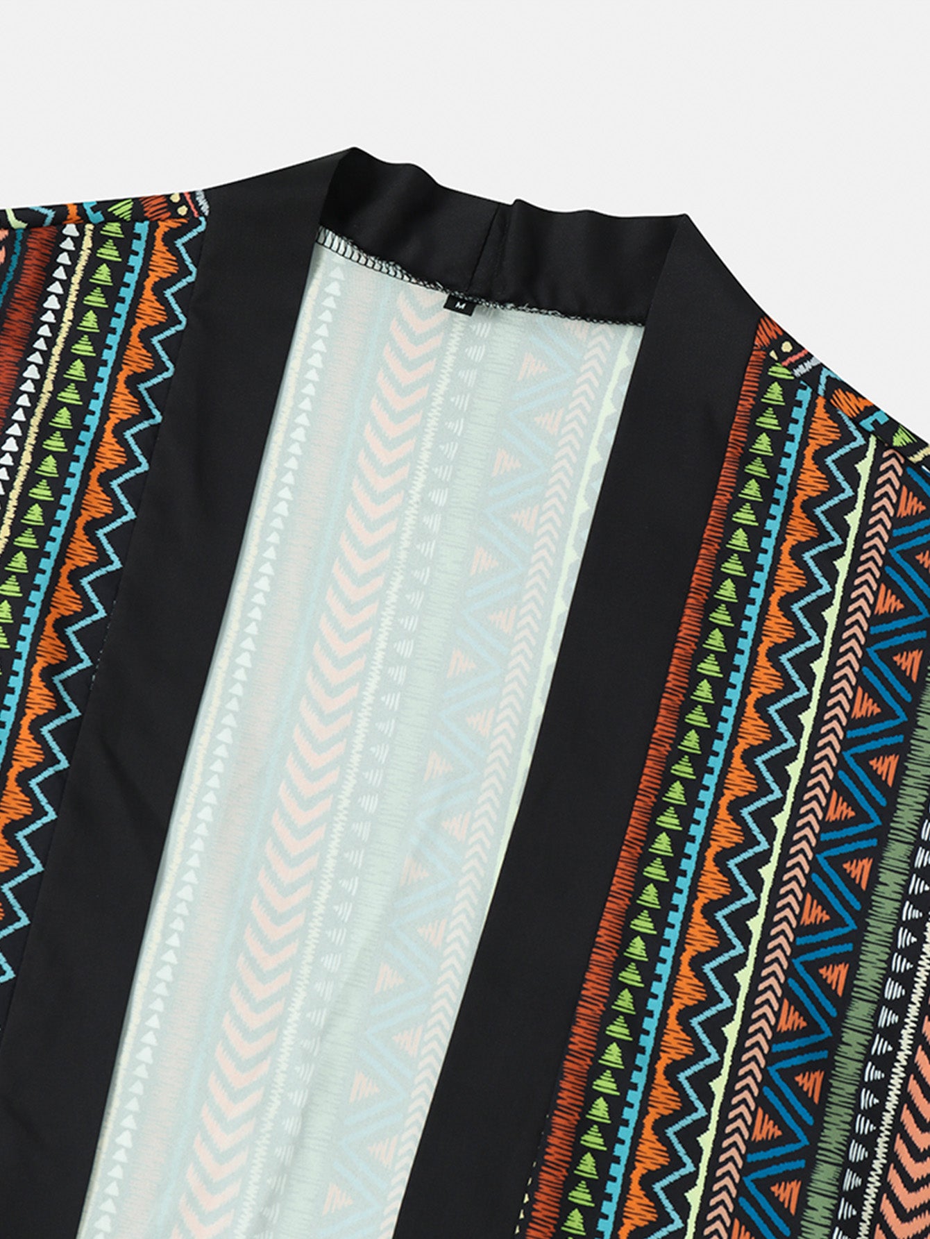 Ethnic Stripe Print Kimono Set