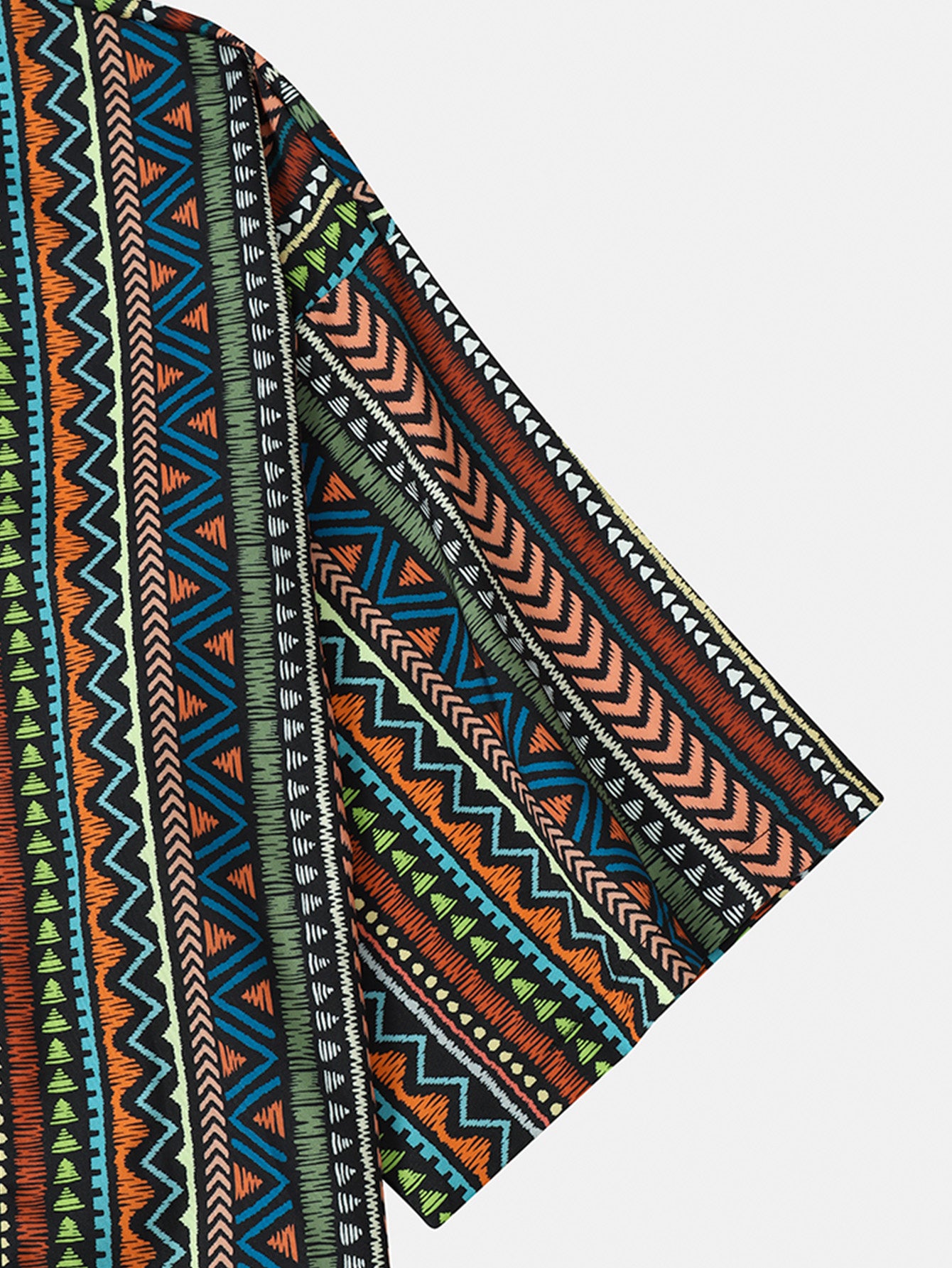 Ethnic Stripe Print Kimono Set