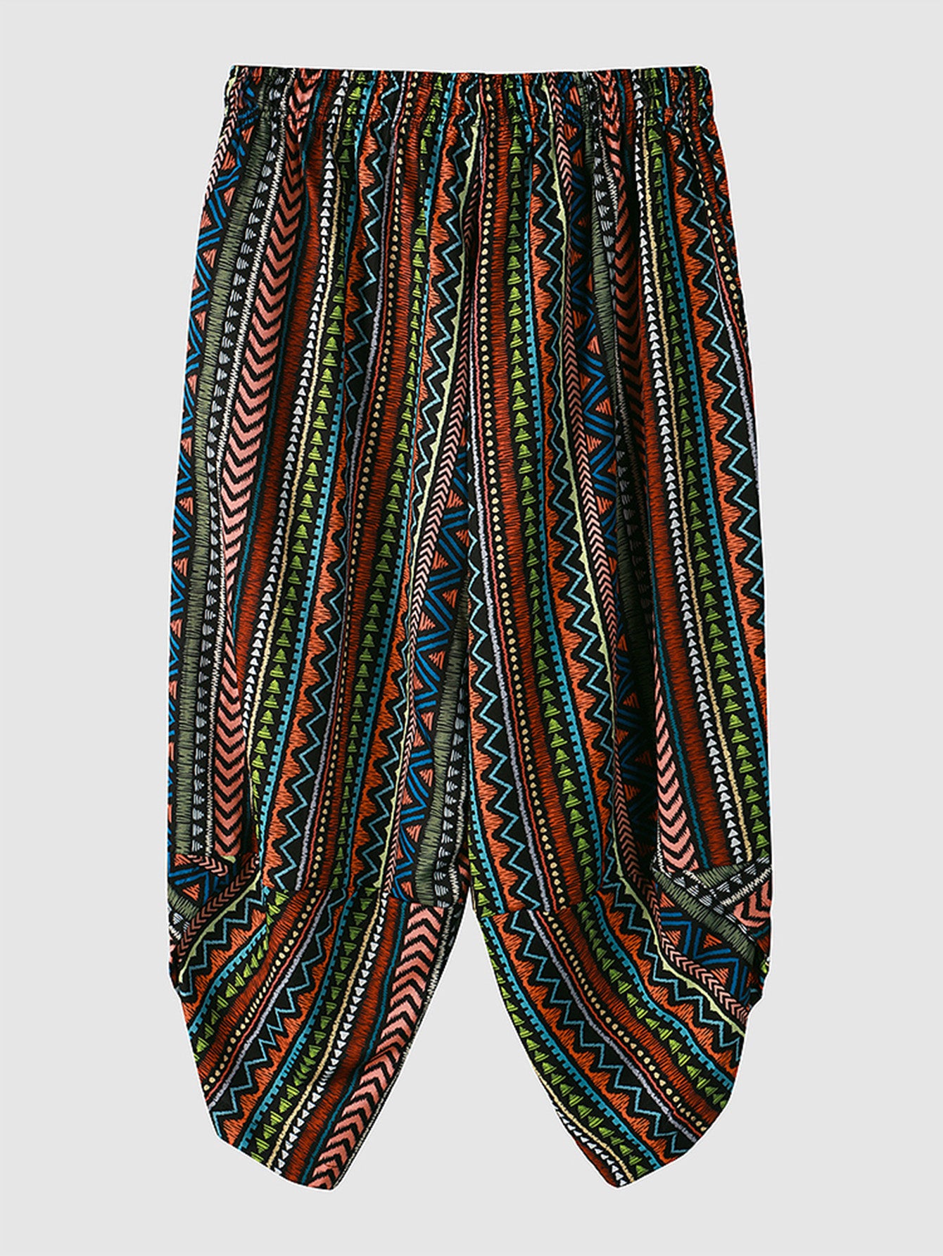 Ethnic Stripe Print Kimono Set