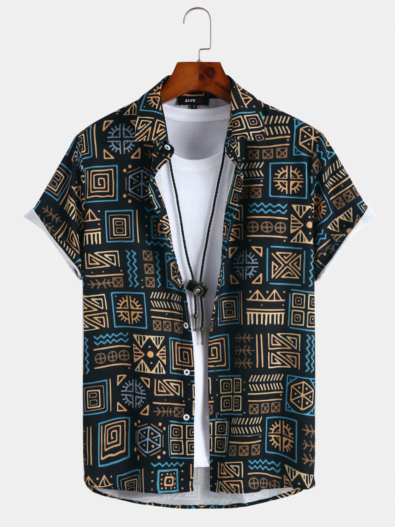 Ethnic Totem Lapel Shirt