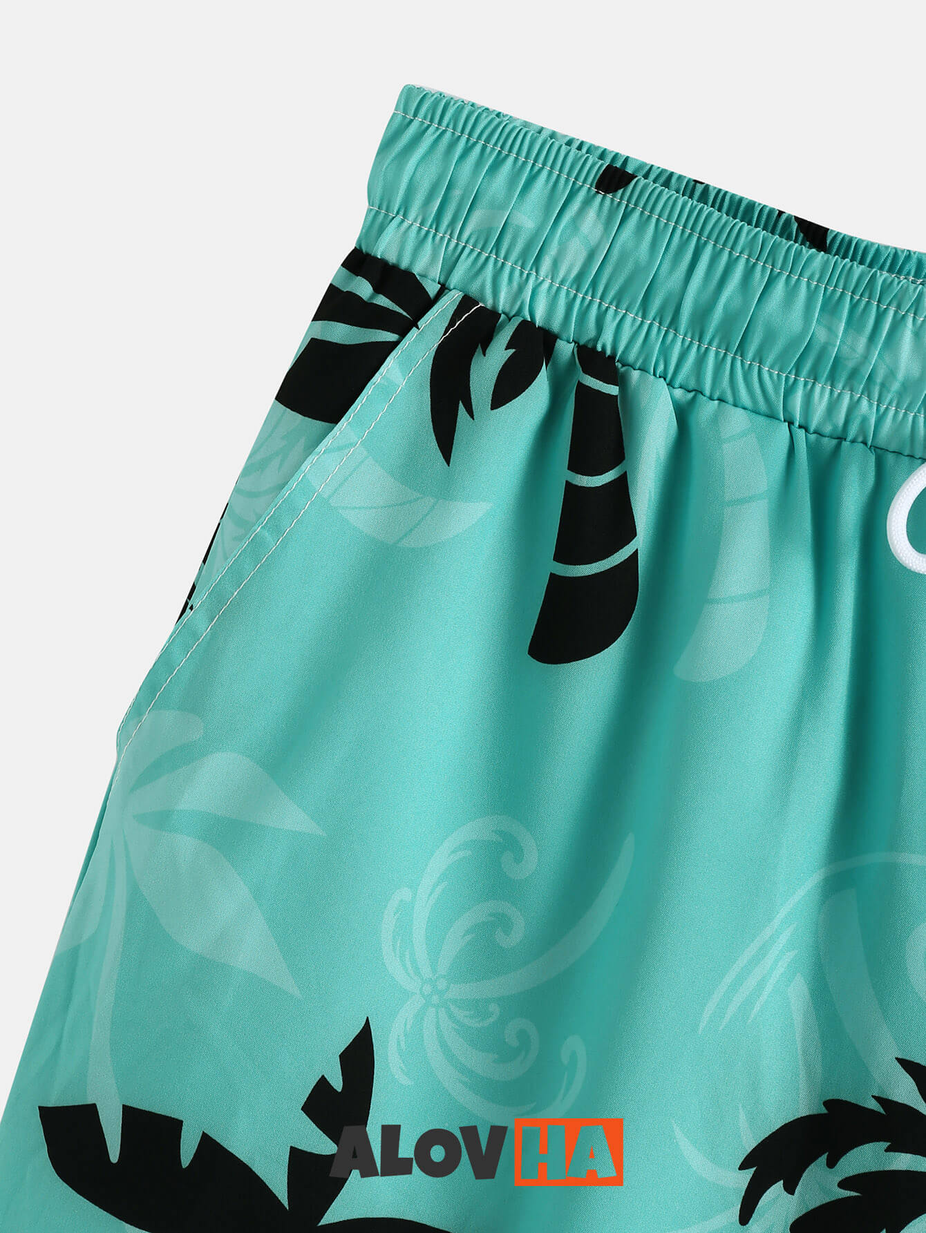 Hawaiian Cartoon Coconut Tree Print Shorts