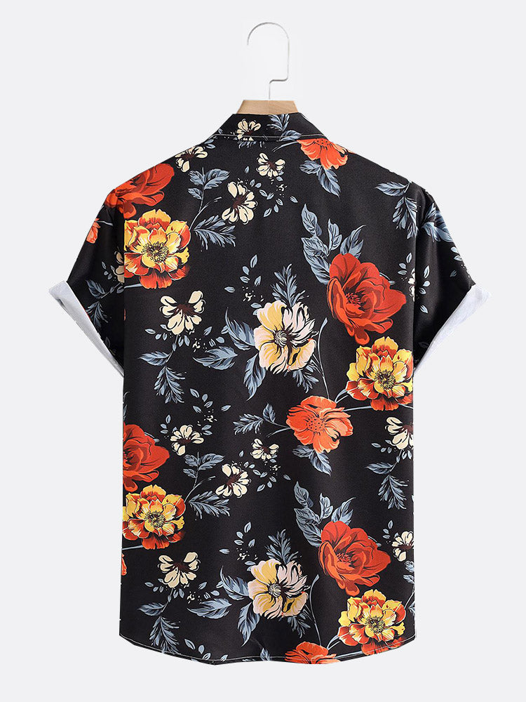 Hawaiian Floral Print Shirt
