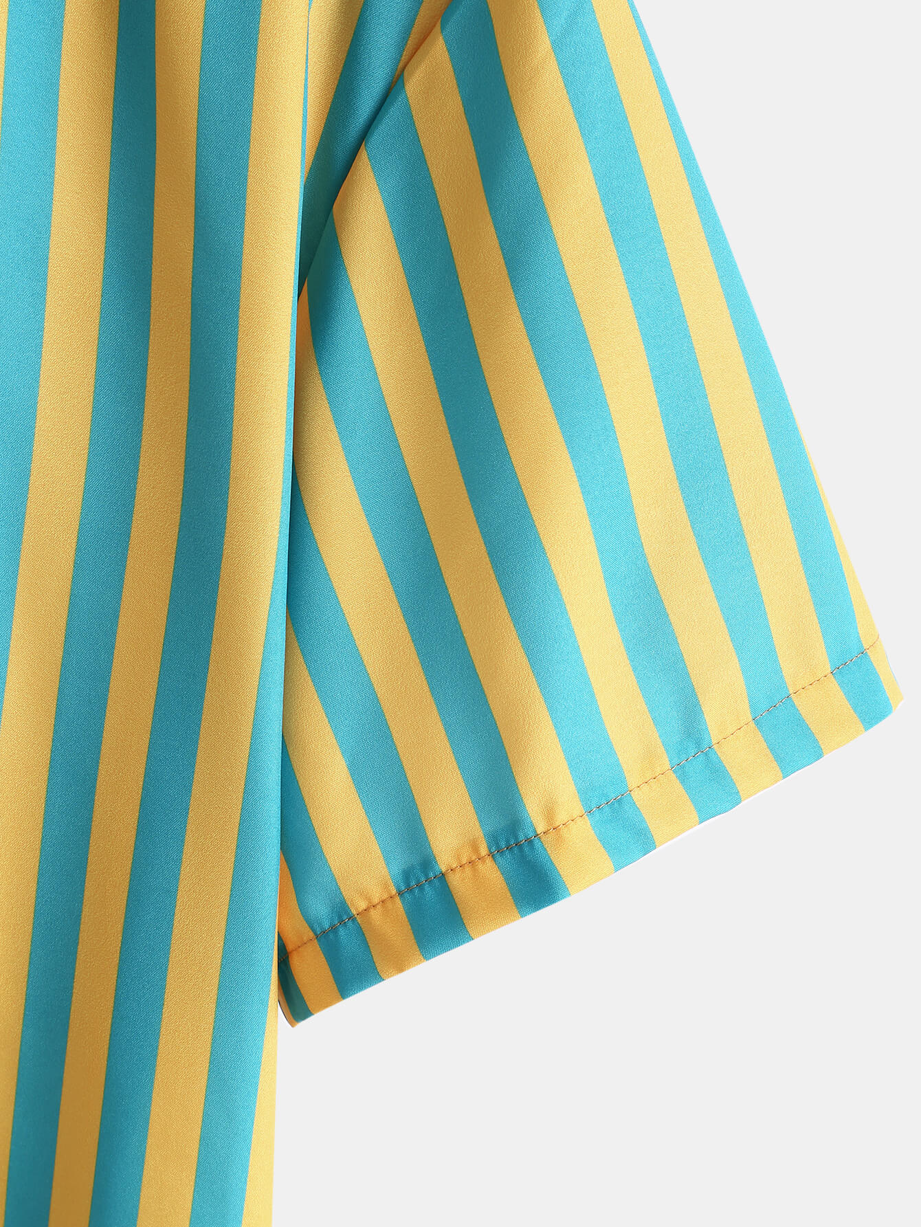 Hawaiian Leaf Stripe Panel Shirt