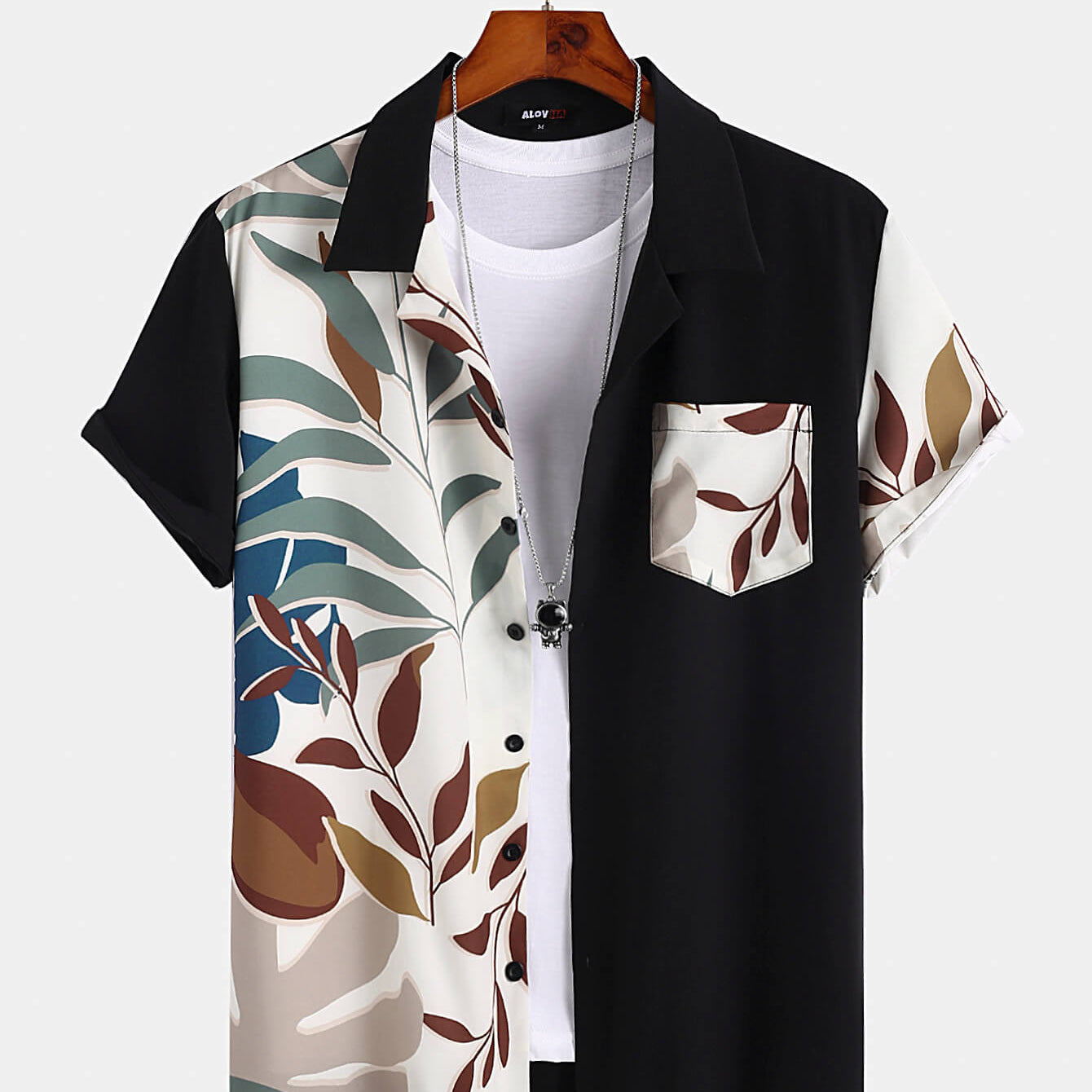 Hawaiian Vacation Leaf Panel Shirt