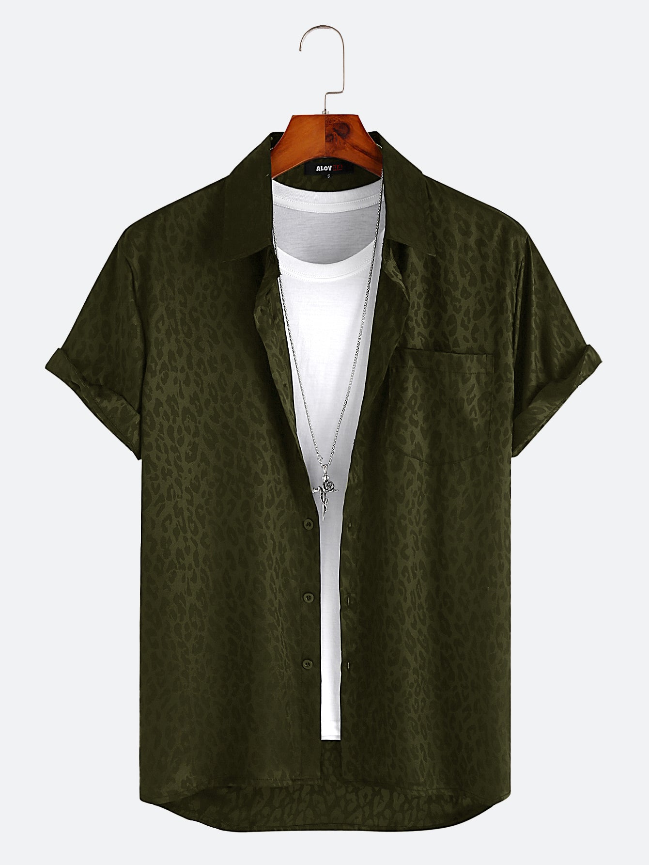 Jacquard Leopard Print Shirt