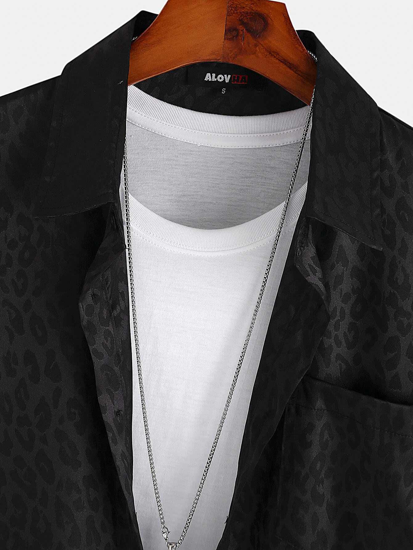 Jacquard Leopard Print Shirt