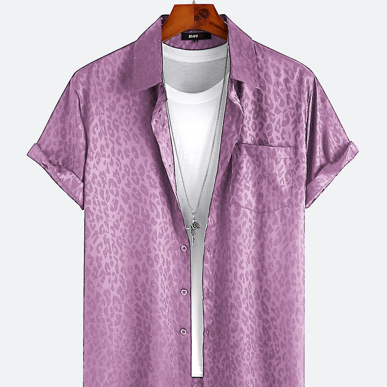 Jacquard Leopard Print Shirt