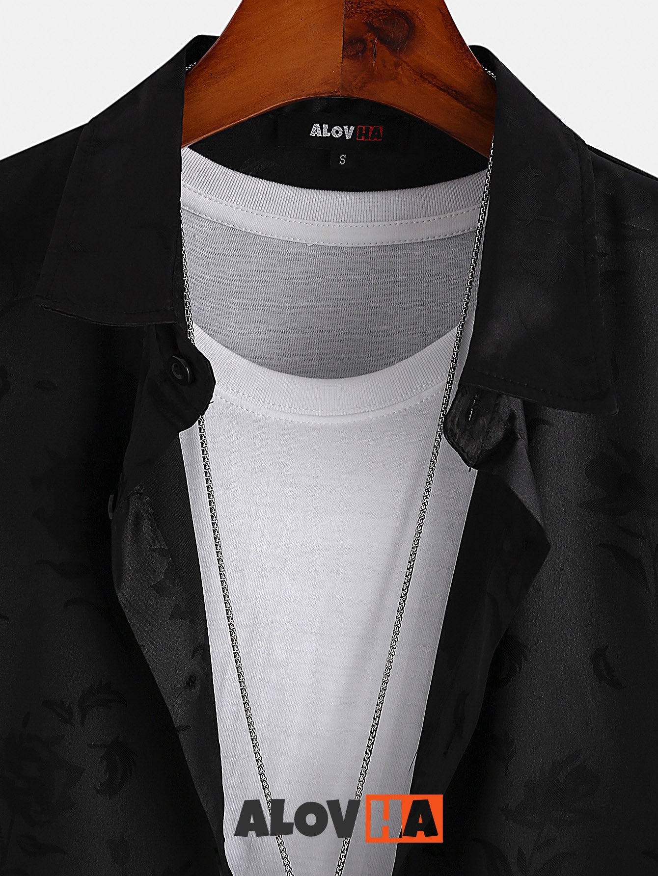 Jacquard Rose Pattern Two-Piece Set