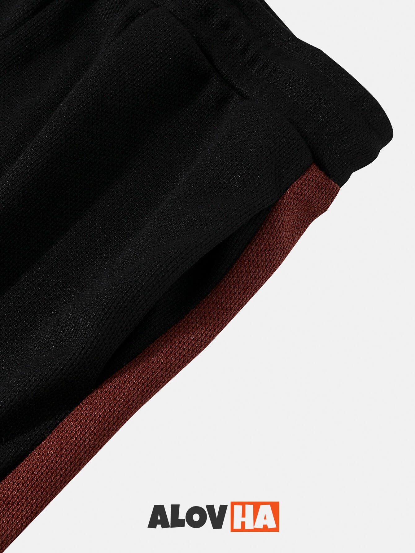 Knitted Contrast Panel Pants