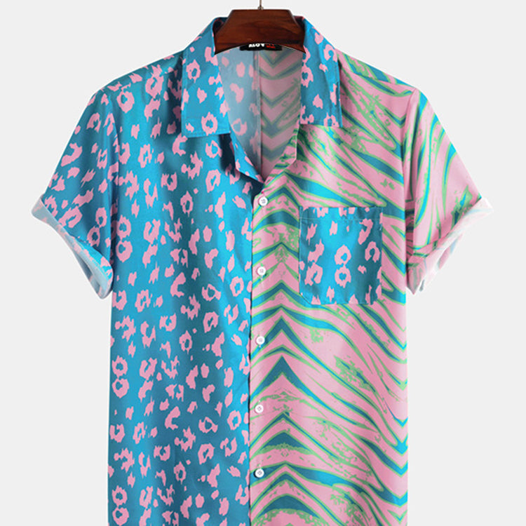 Leopard Double-Panel Print Shirt