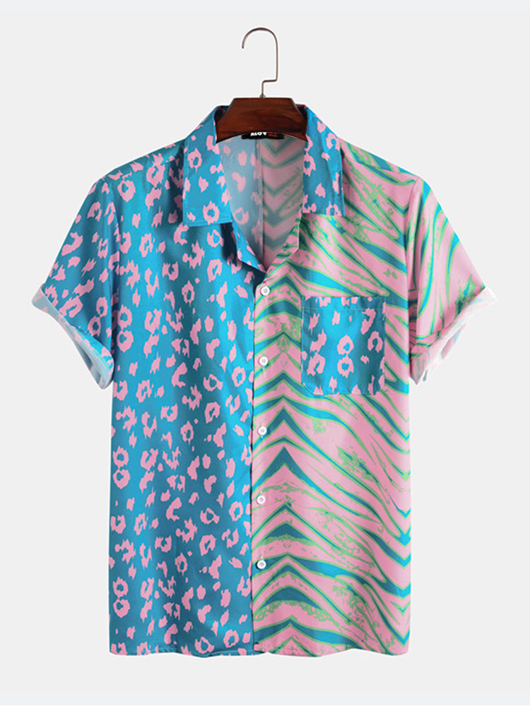 Leopard Double-Panel Print Shirt