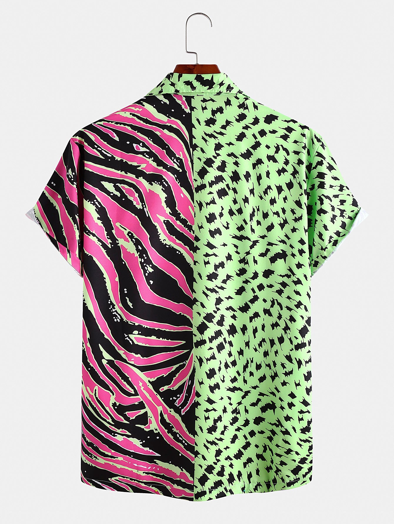 Leopard Double-Panel Print Shirt