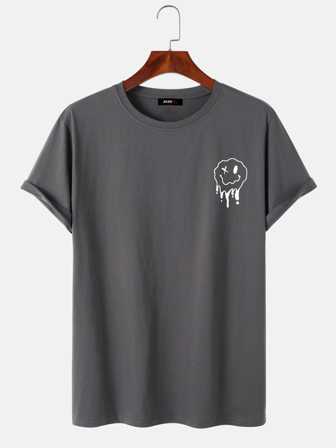 Melting Smile Print Cotton T-Shirt
