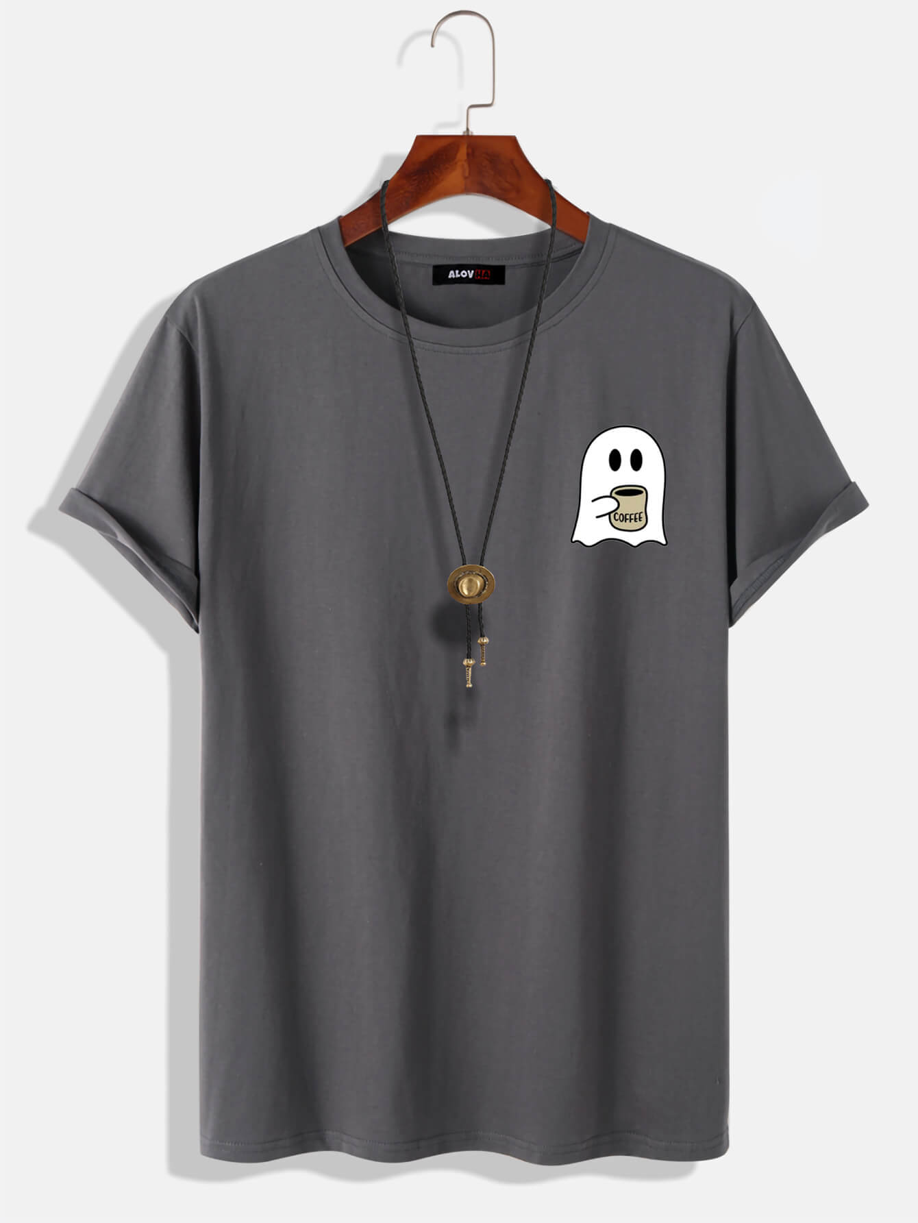 Men's 100% Cotton Halloween Ghost Print T-Shirt