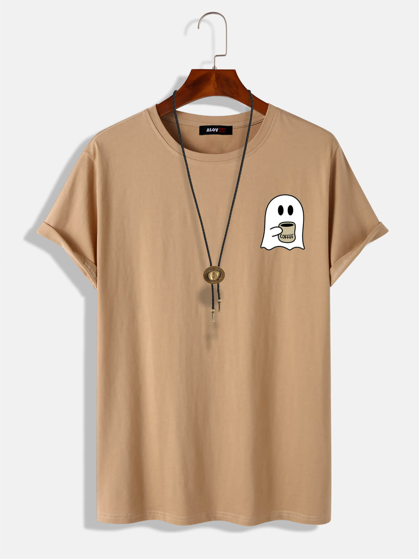 Men's 100% Cotton Halloween Ghost Print T-Shirt