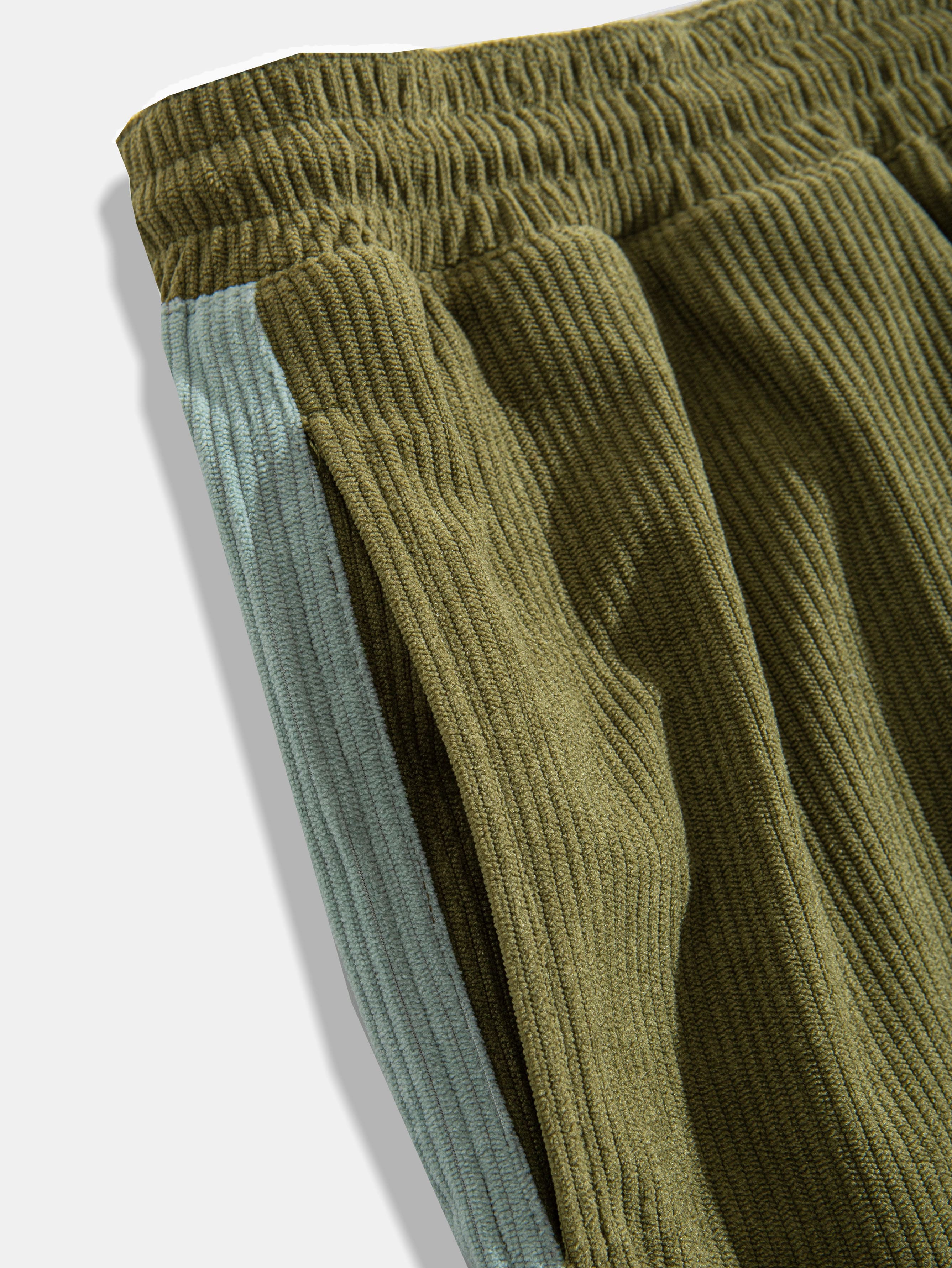 Men's Casual Corduroy Contrast Patchwork Shorts