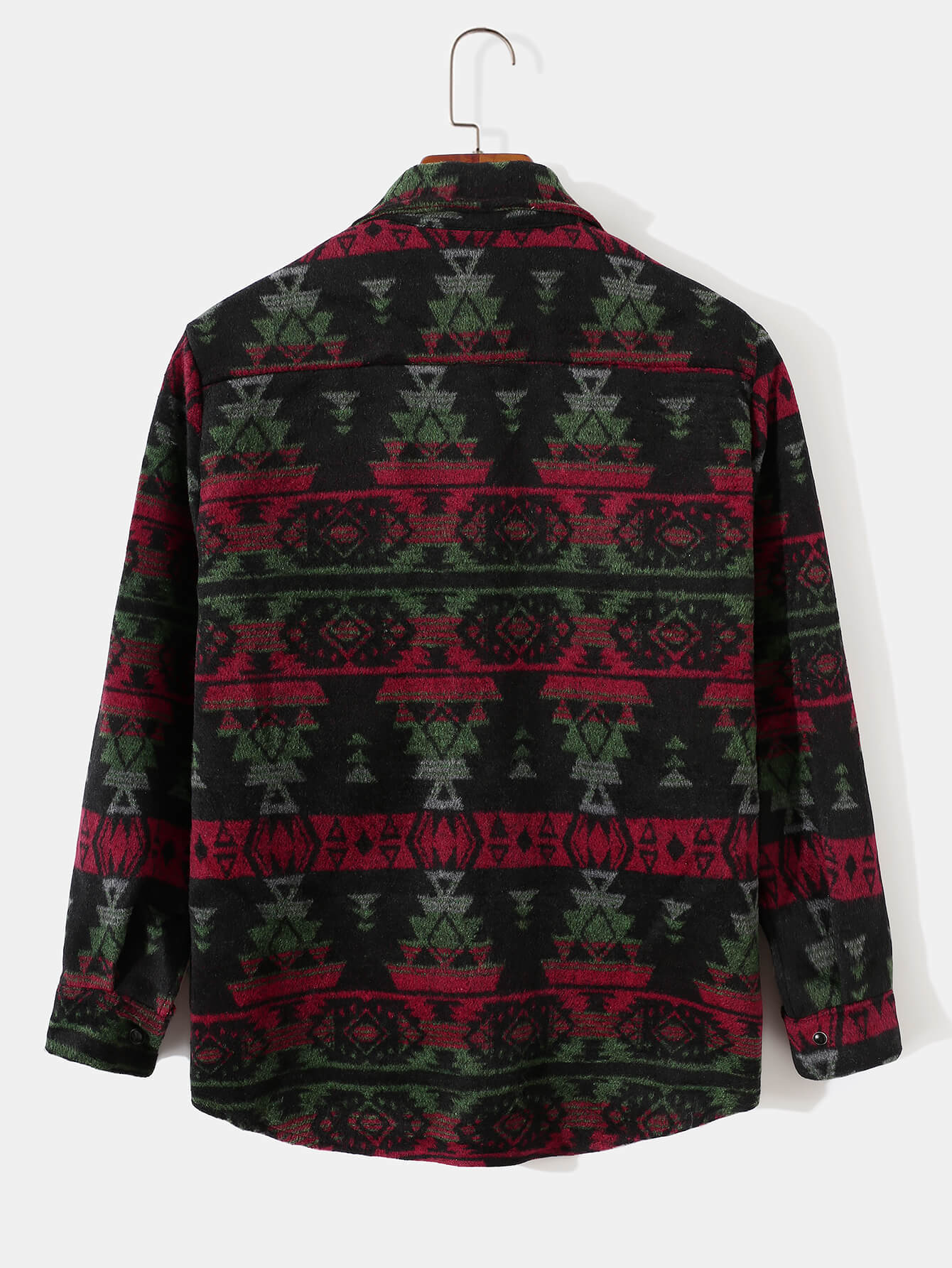 Men's Geometric Lapel Long Sleeve Print Jacket