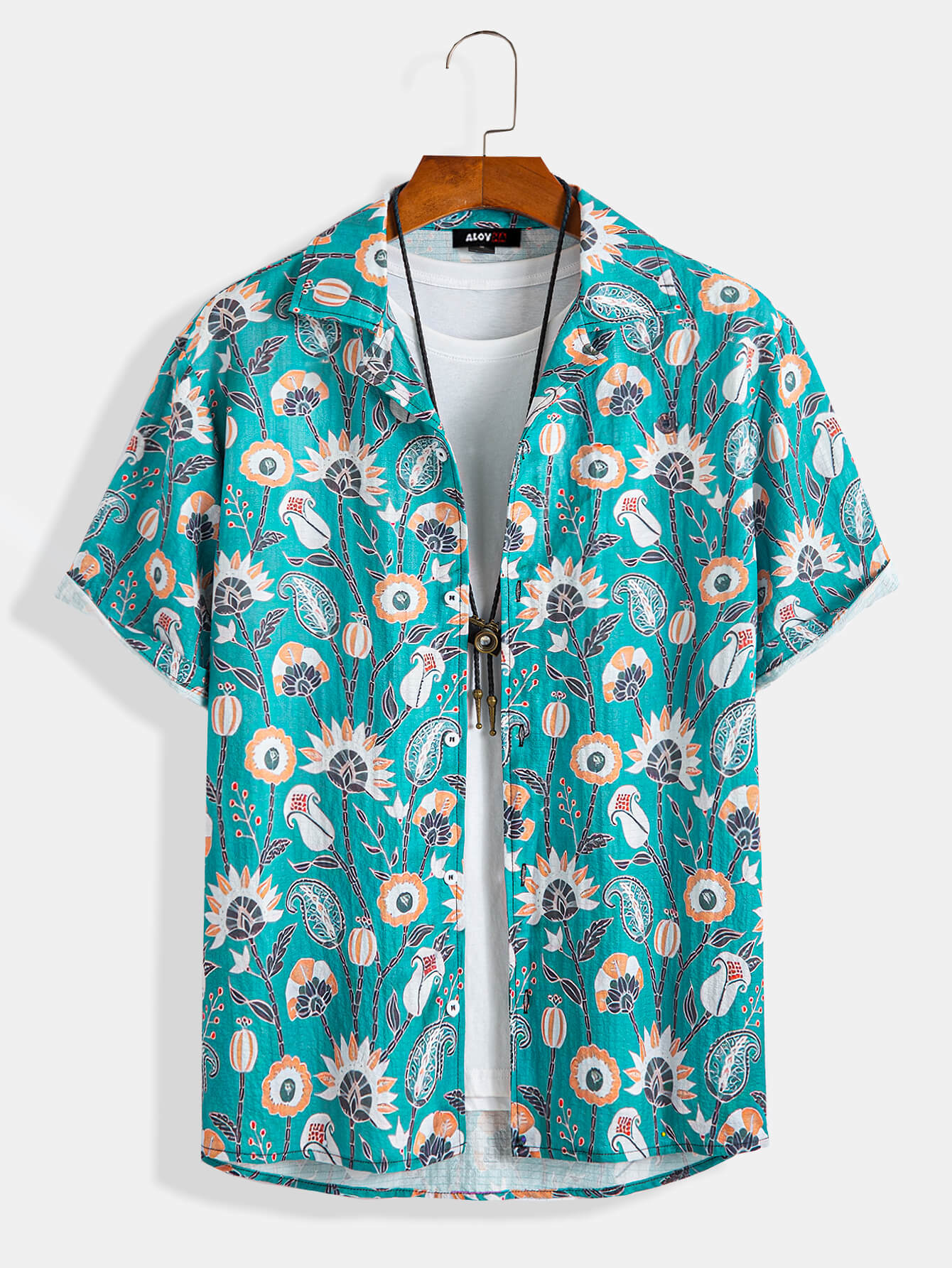 Men’s Hawaiian Shirt Paisley Print Seersucker Shirt