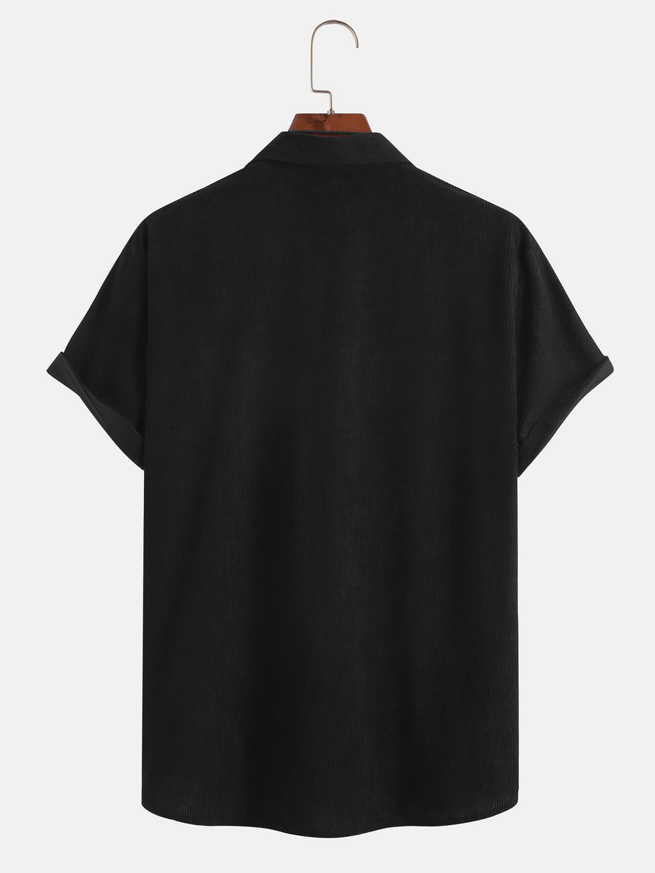 Men's Patchwork Corduroy Short Sleeve Two-Piece Set