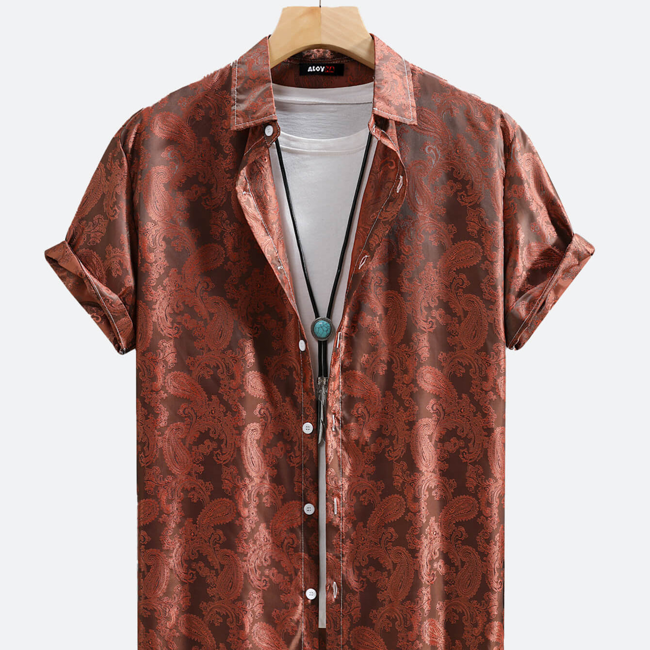 Silky Satin Floral Paisley Resort Shirt