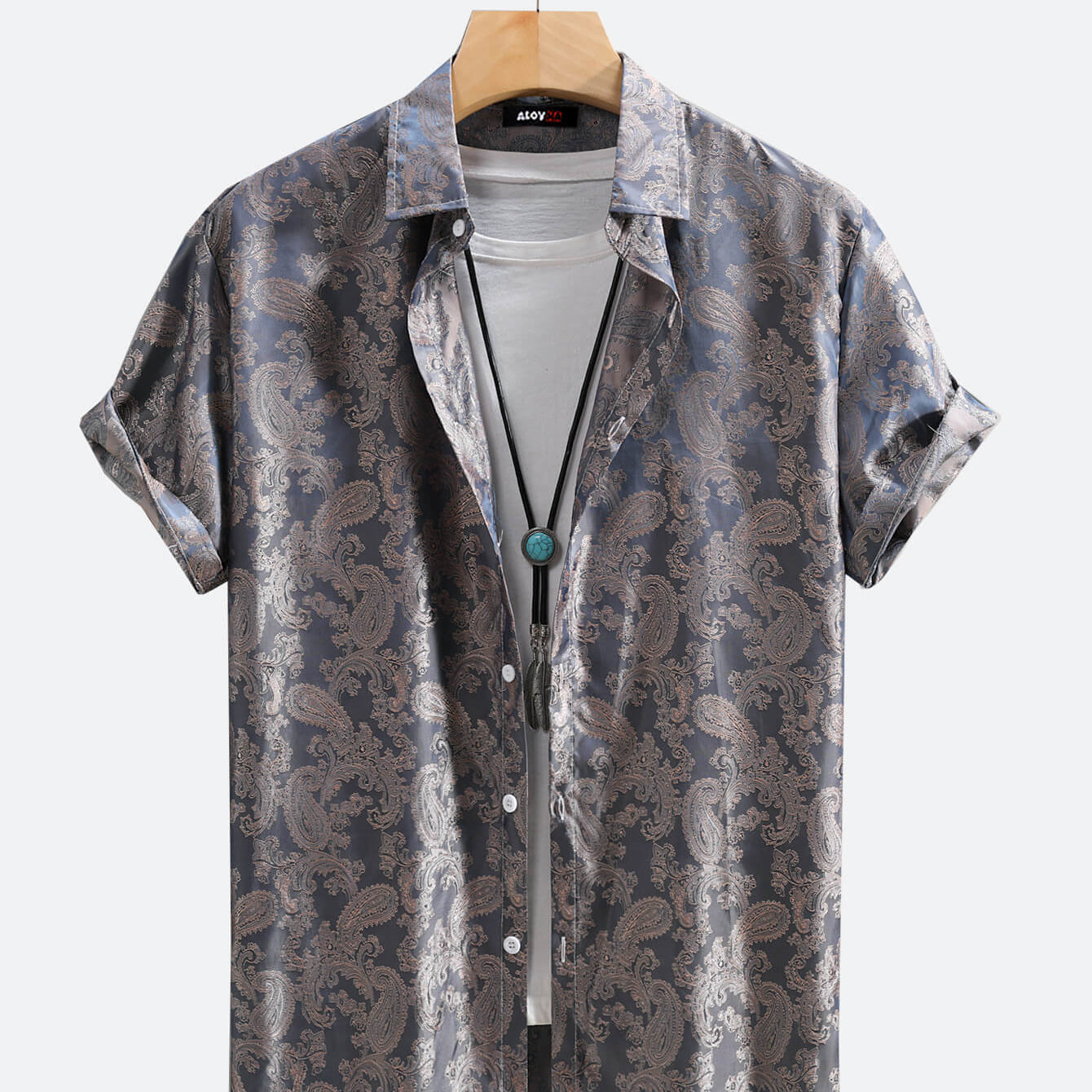 Silky Satin Floral Paisley Resort Shirt