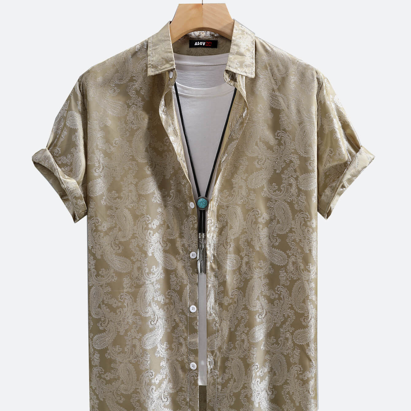 Silky Satin Floral Paisley Resort Shirt