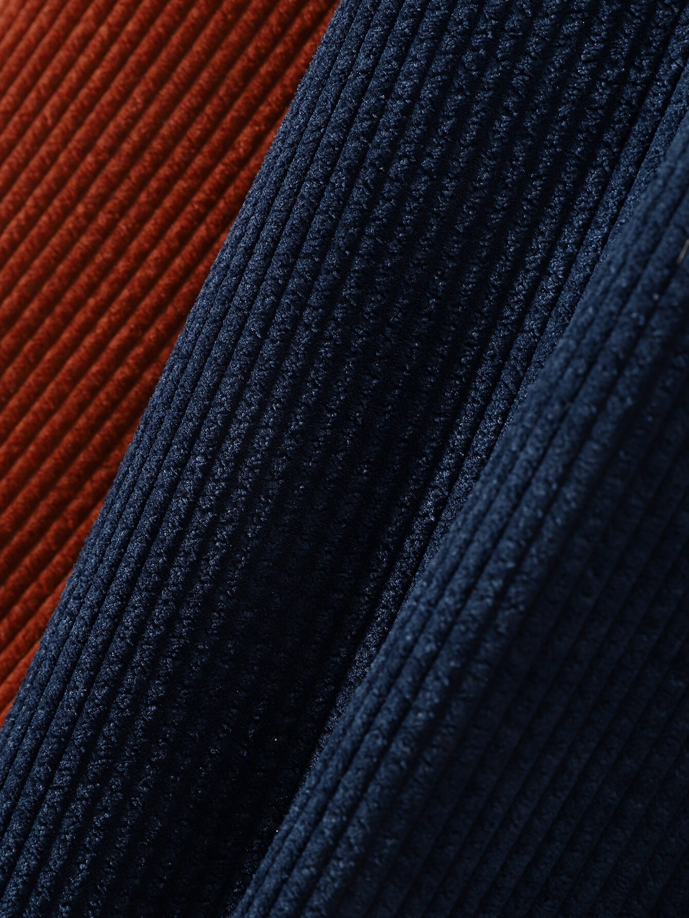 New Contrast Corduroy Patchwork Button Hoodie