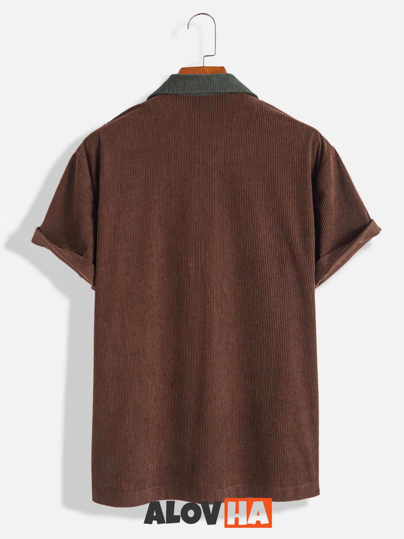 New Fashion Patchwork Retro Corduroy Button-Up Shirt