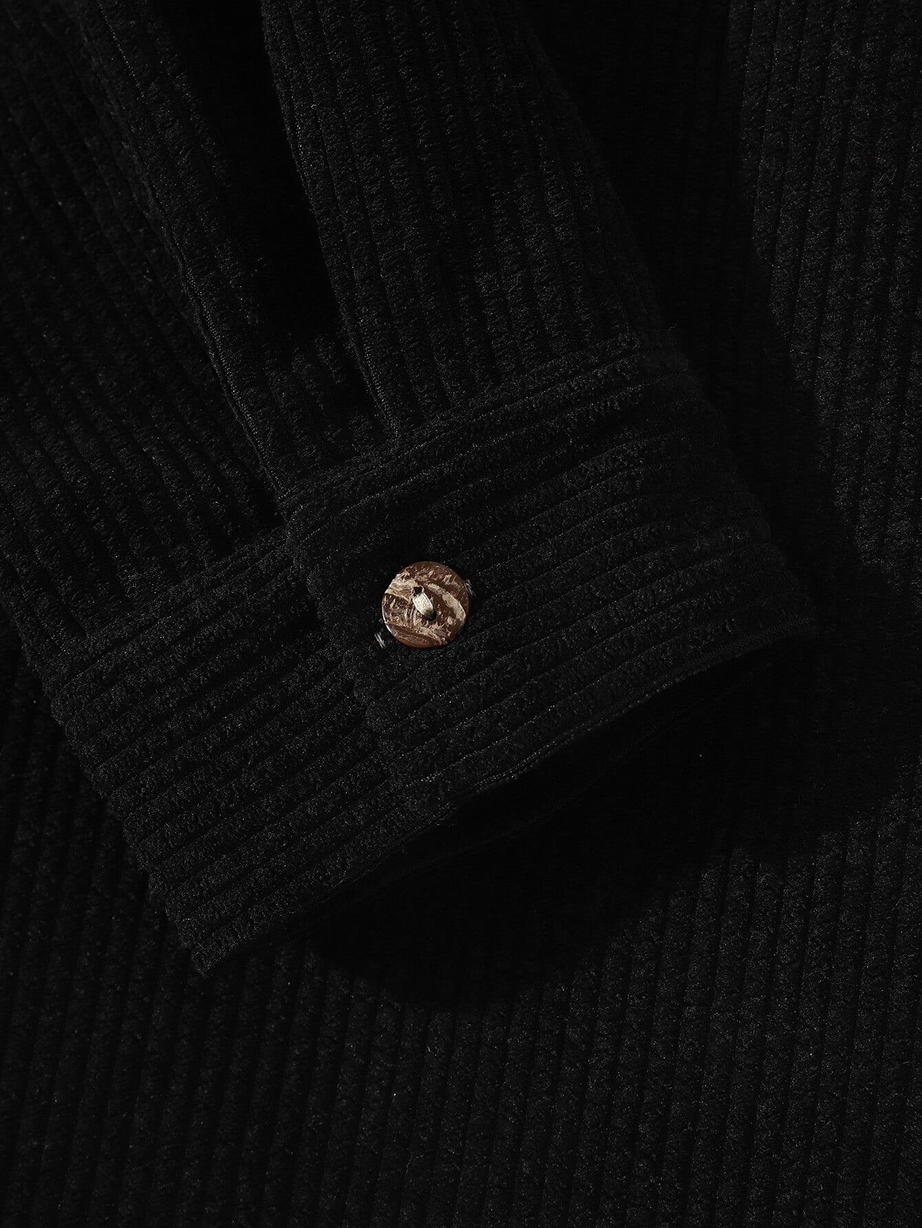 New Men's Black And White Patchwork Corduroy Long-Sleeved Hoodie