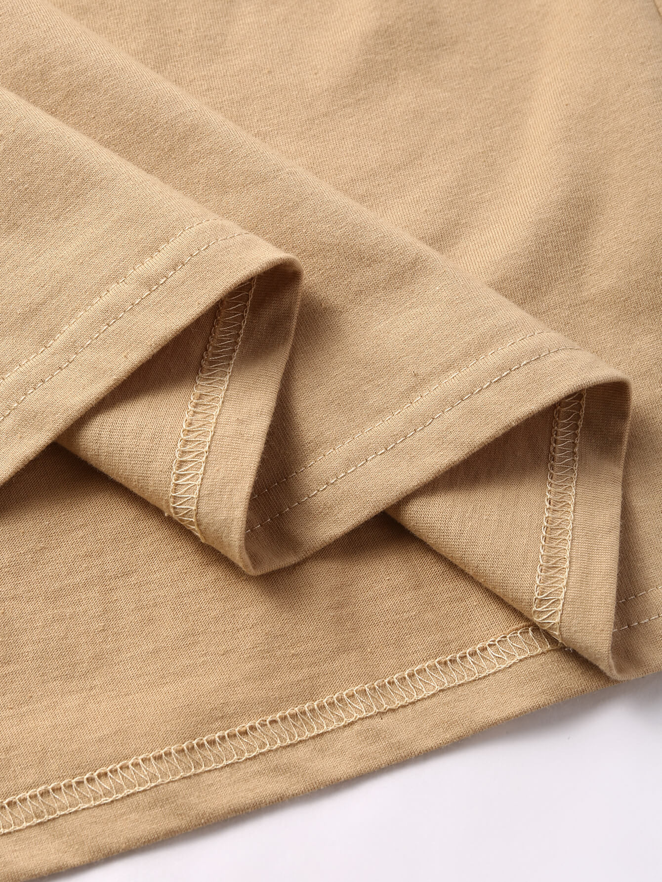 Plain Cotton Beach Print T-Shirt