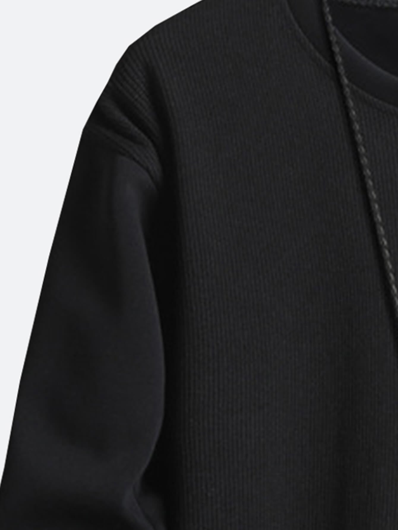 Relaxed Patchwork Cotton Long-Sleeved Street Sweatshirt