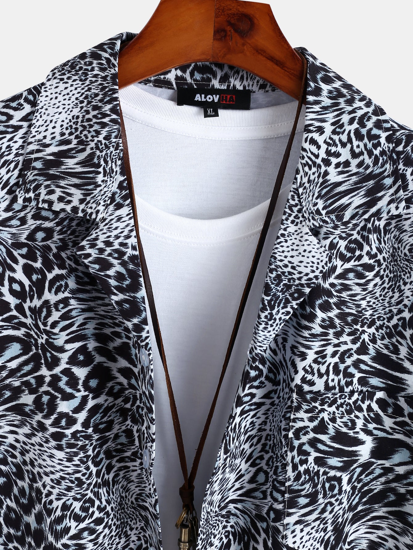 Resort Leopard Print Button Up Shirt