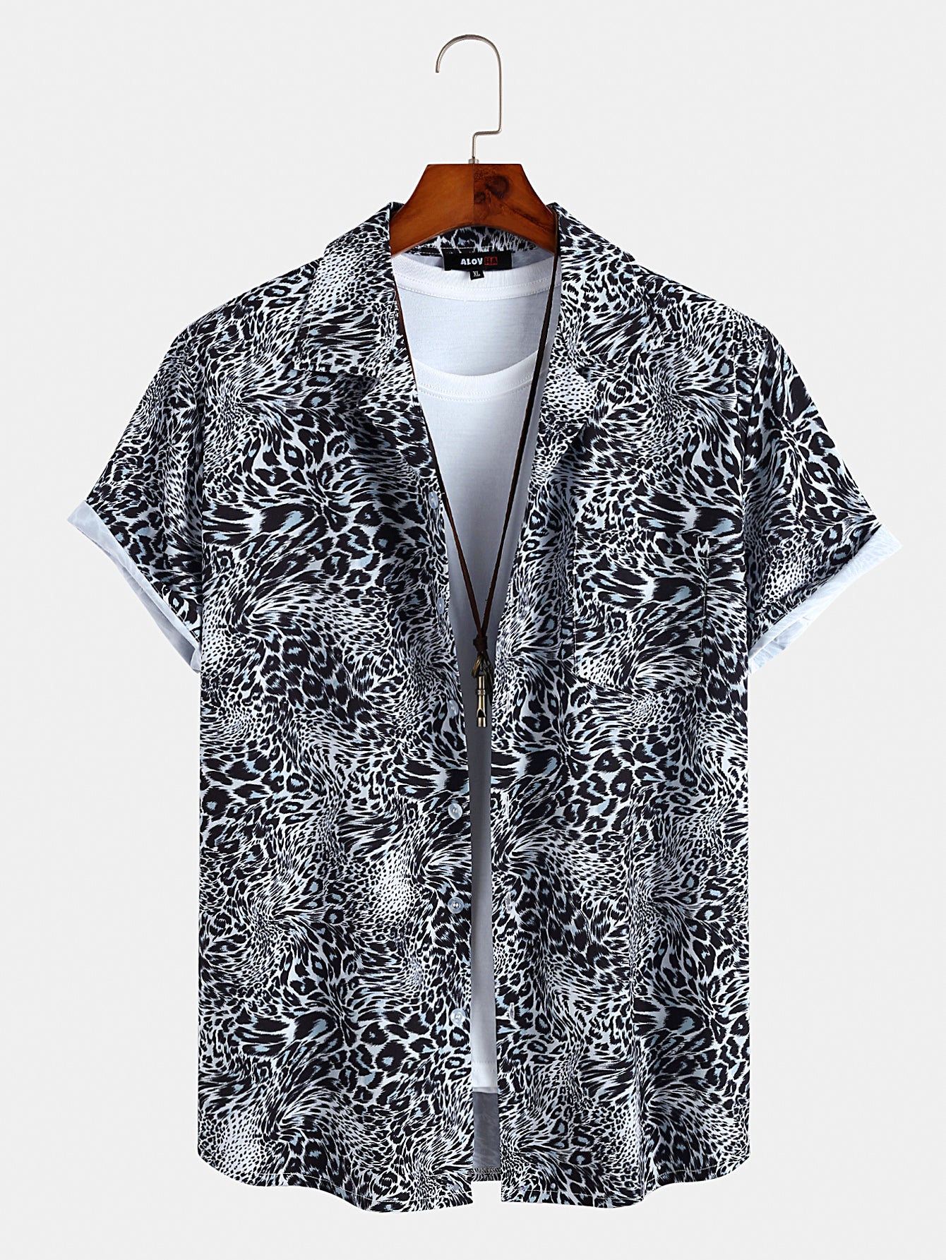 Resort Leopard Print Button Up Shirt