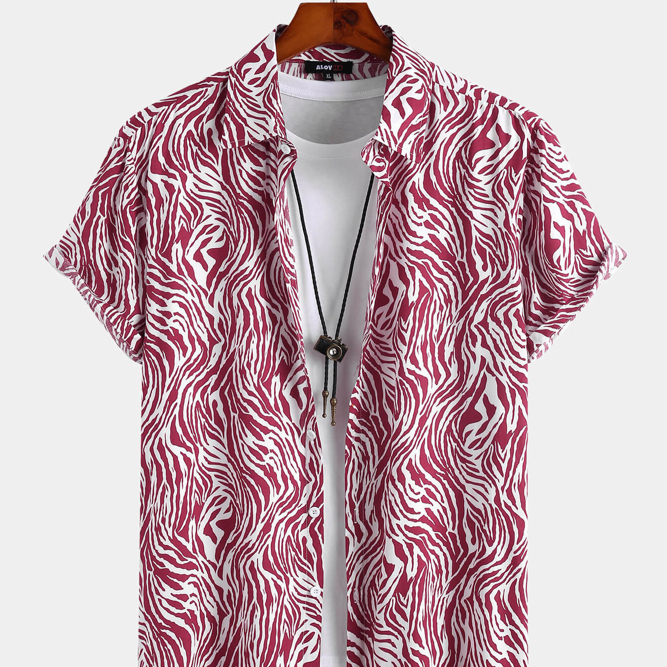 Retro Zebra Print Lapel Shirt