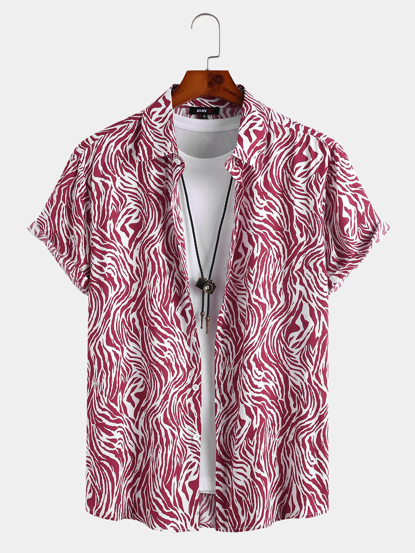 Retro Zebra Print Lapel Shirt