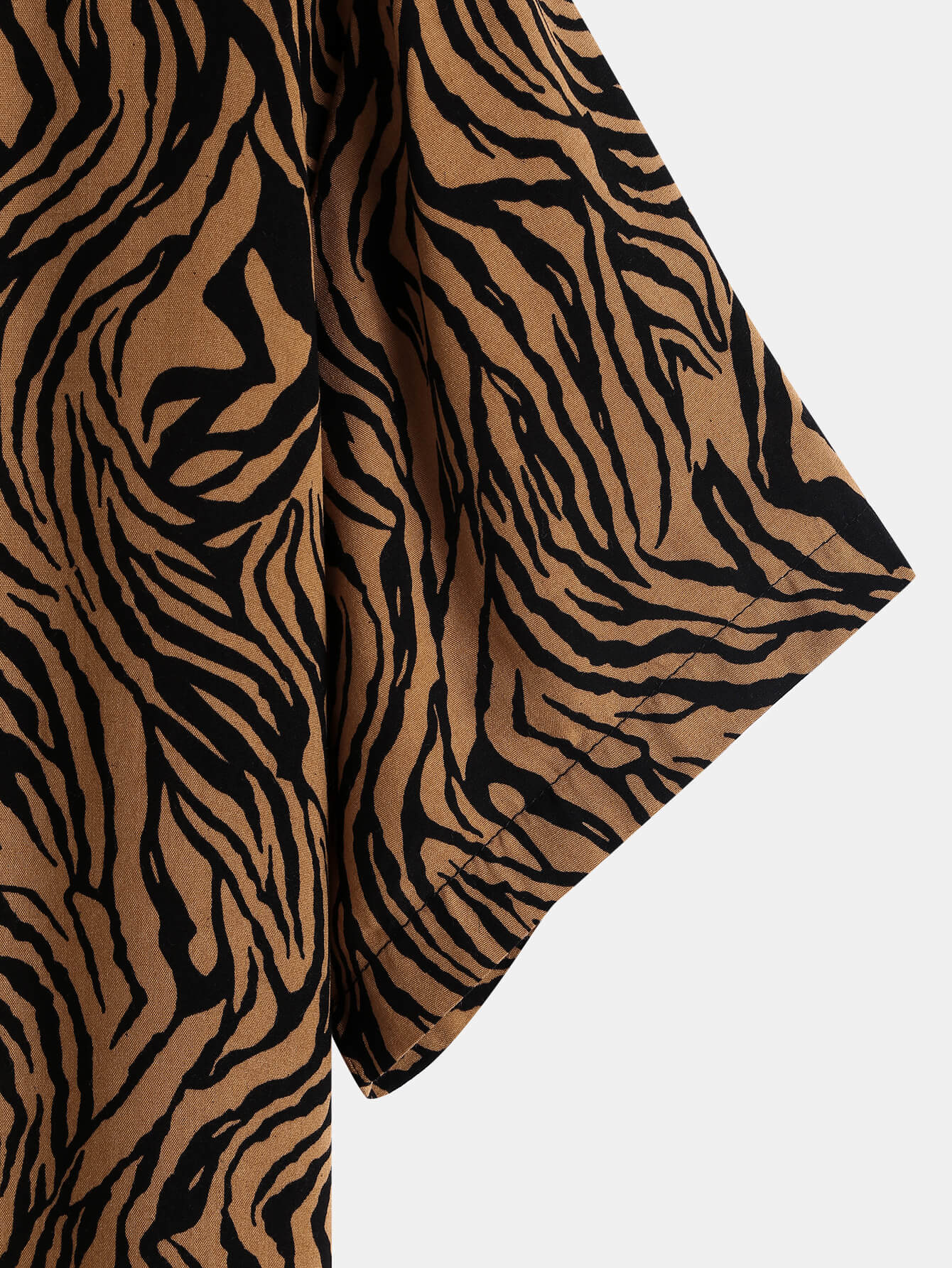 Retro Zebra Print Lapel Shirt