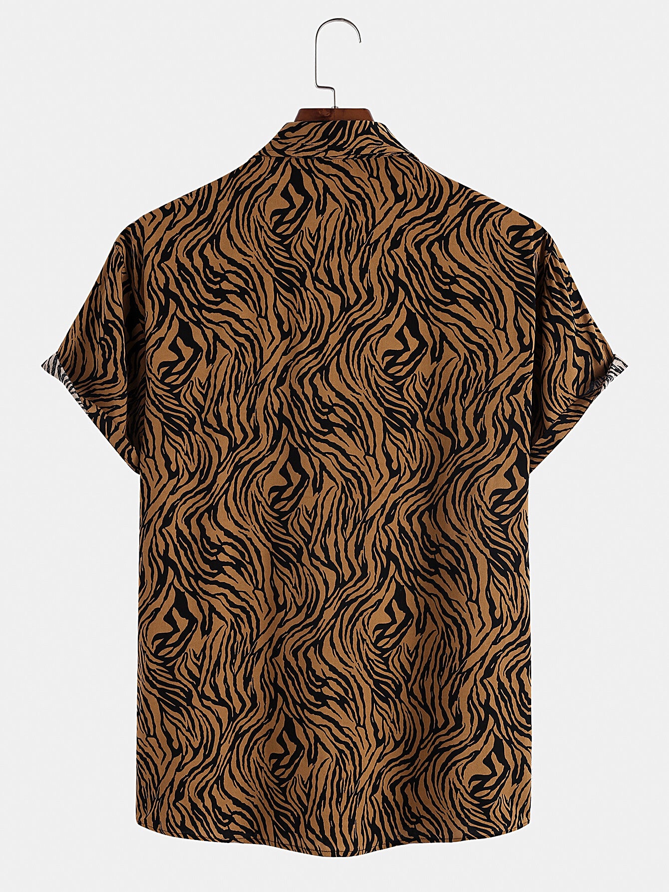 Retro Zebra Print Lapel Shirt