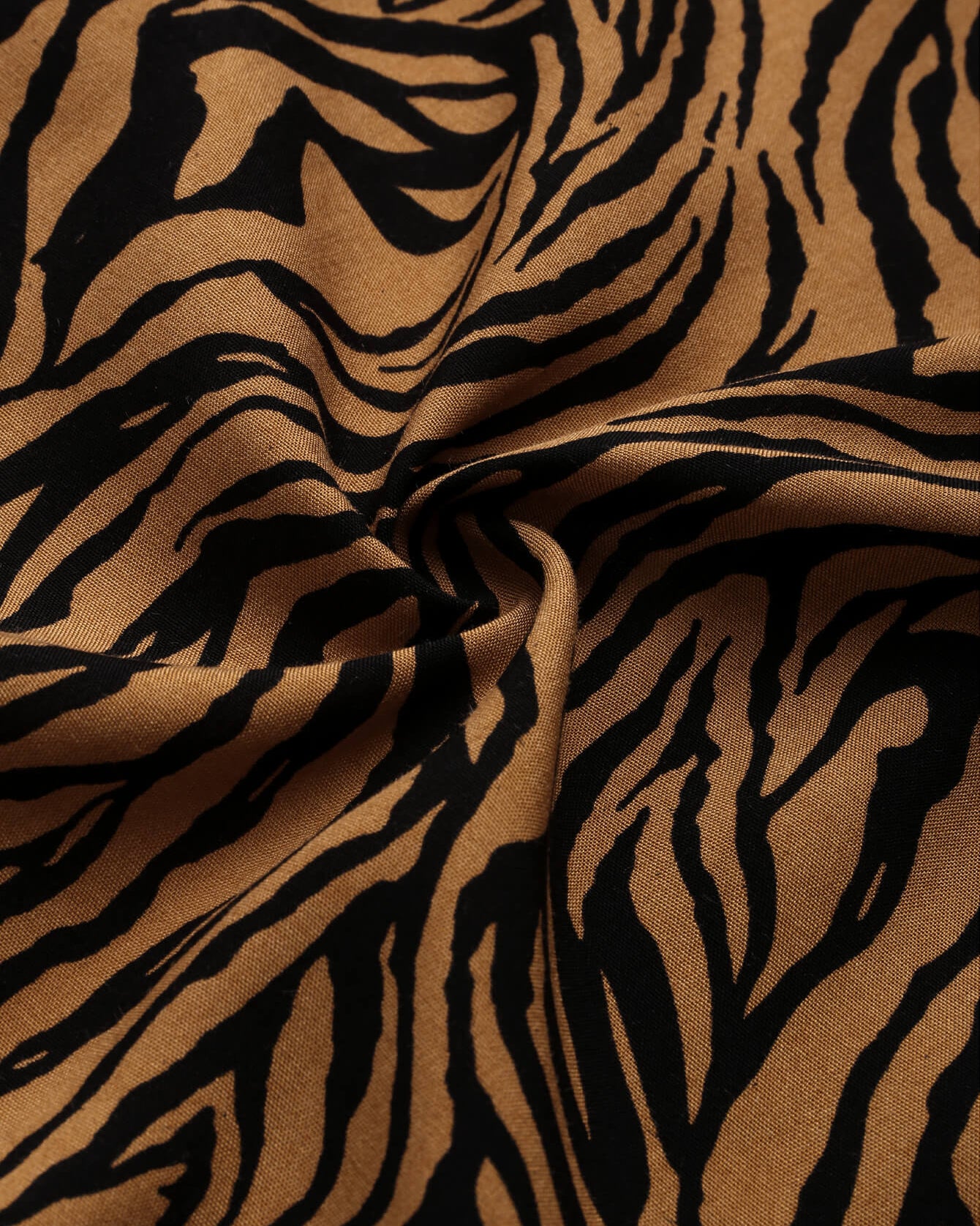 Retro Zebra Print Lapel Shirt