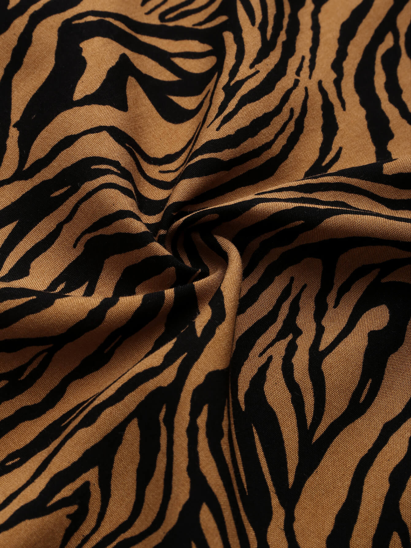 Retro Zebra Print Lapel Shirt